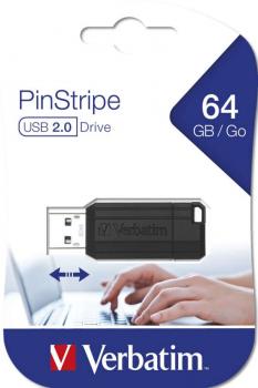 USB Stick Verbatim 64 GB/2.0  PinStripe Blisterkarte